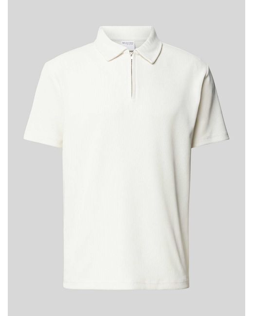 SELECTED Relaxed Fit Poloshirt in White für Herren
