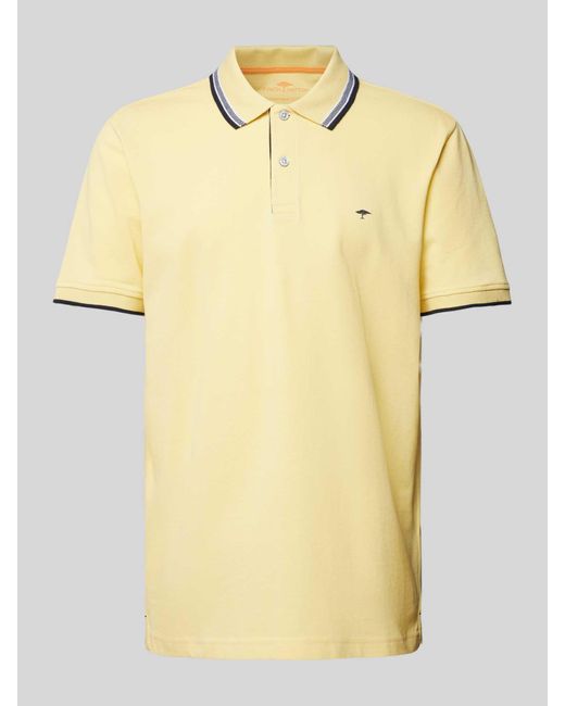 Fynch-Hatton Regular Fit Poloshirt mit Kontraststreifen in Yellow für Herren