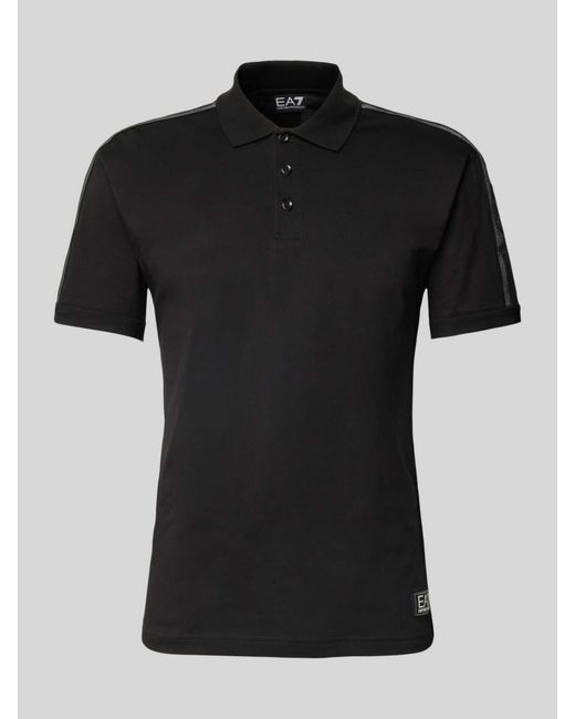 EA7 Poloshirt Met Labelpatch in het Black voor heren