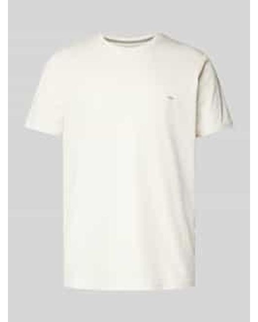 Fynch-Hatton T-shirt Met Logostitching in het Natural voor heren