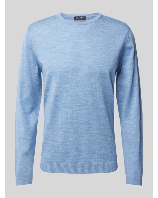 Maerz Gebreide Pullover Van Scheerwol in het Blue voor heren