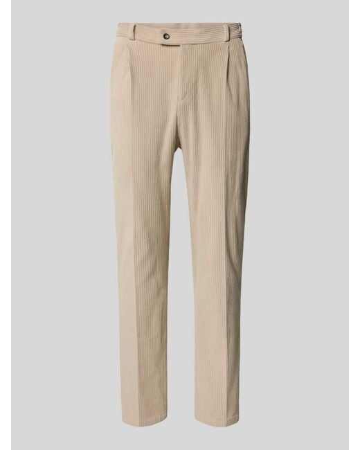 Zuitable Corduroy Broek Met Persplooien En Achterzakken in het Natural voor heren