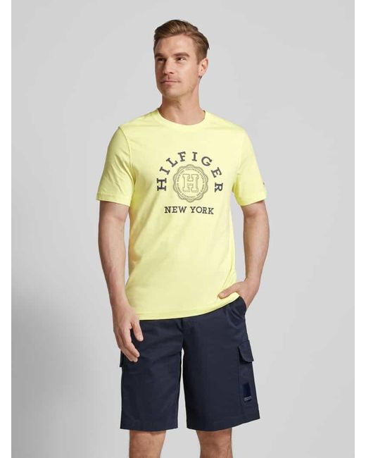 Tommy Hilfiger T-Shirt mit Label-Print in Yellow für Herren