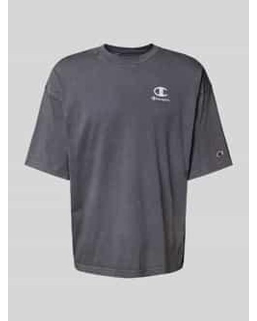 Champion Relaxed Fit T-Shirt Met Labelstitching in het Blue voor heren