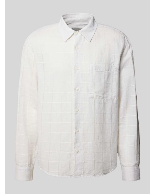 Calvin Klein Vrijetijdsoverhemd Van Een Mix Van Linnen En Katoen Met Kentkraag in het White voor heren