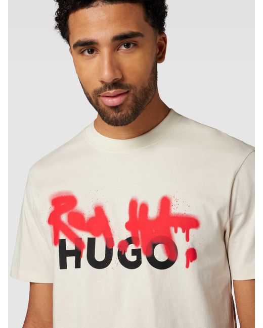 HUGO T-shirt Met Labelprint in het White voor heren