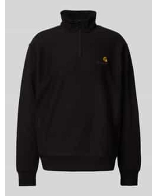 Carhartt Sweatshirt Met Schipperskraag, Model 'American Script' in het Black voor heren