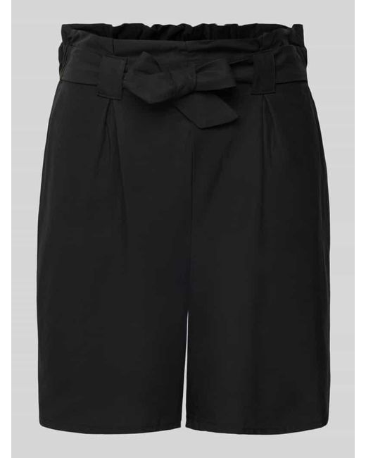 Tom Tailor Black Relaxed Fit Shorts aus Lyocell im Paperbag Look