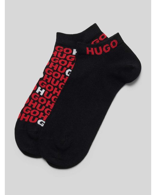 HUGO Sneakersokken Met Labeldetail in het Red voor heren