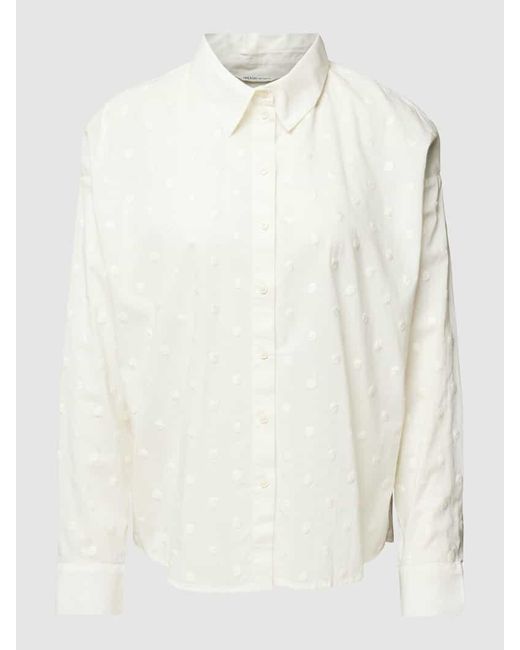 Tom Tailor White Bluse in unifarbenem Design mit Strukturmuster