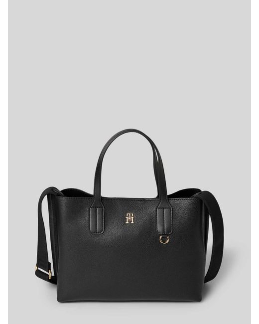 Tommy Hilfiger Tote Bag Met Logo-Applicatie Van Metaal in het Black