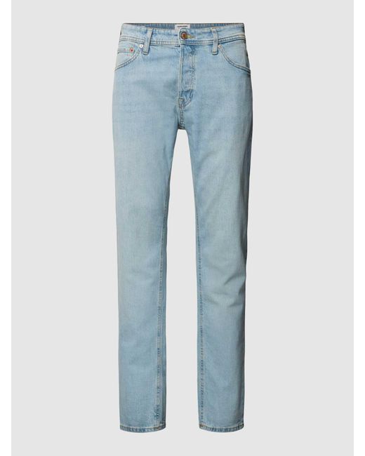 Jack & Jones Tapered Fit Jeans im 5-Pocket-Design Modell 'MIKE' in Blue für Herren