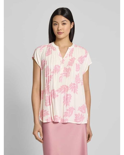 Lolly's Laundry Pink Bluse aus Viskose mit V-Ausschnitt Modell 'Heather'