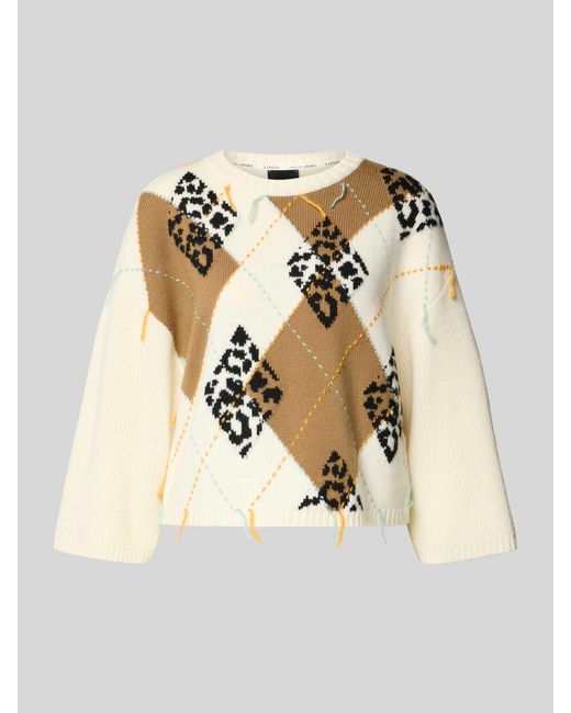 Marc Cain Gebreide Pullover Met Ribboorden in het Natural