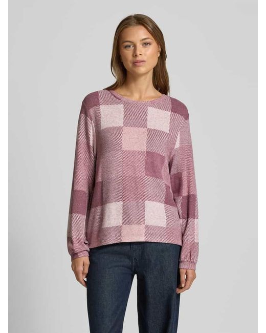 Tom Tailor Pink Regular Fit Langarmshirt aus Viskose-Mix