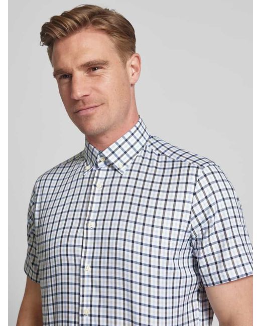 Christian Berg Men Regular Fit Business-Hemd mit Button-Down-Kragen in Blue für Herren