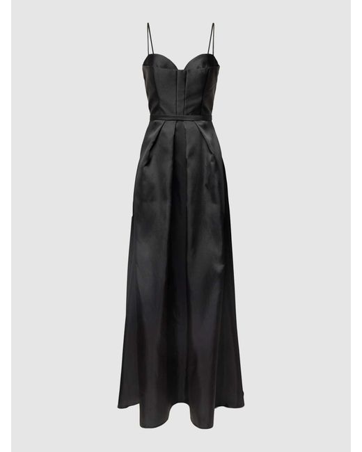 Vera Wang Black Abendkleid mit Ziernähten Modell 'VERNISE'