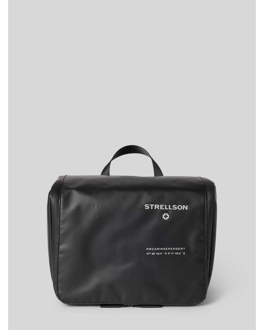 Strellson Kulturtasche mit Label-Print Modell 'benny' in Black für Herren