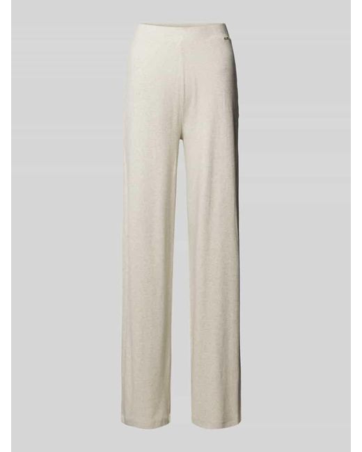 Guess White Wide Leg Stoffhose Mit Label-Applikation Modell 'Elsa'