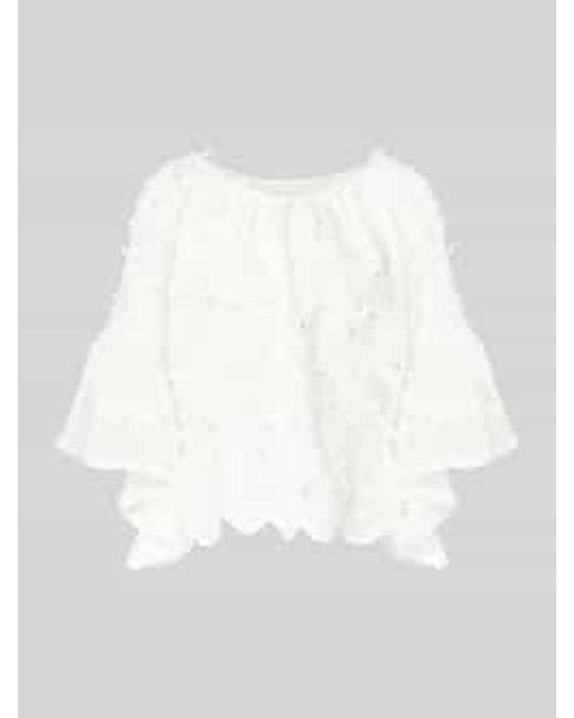 Apricot Relaxed Fit Blouse Met Structuurmotief in het White