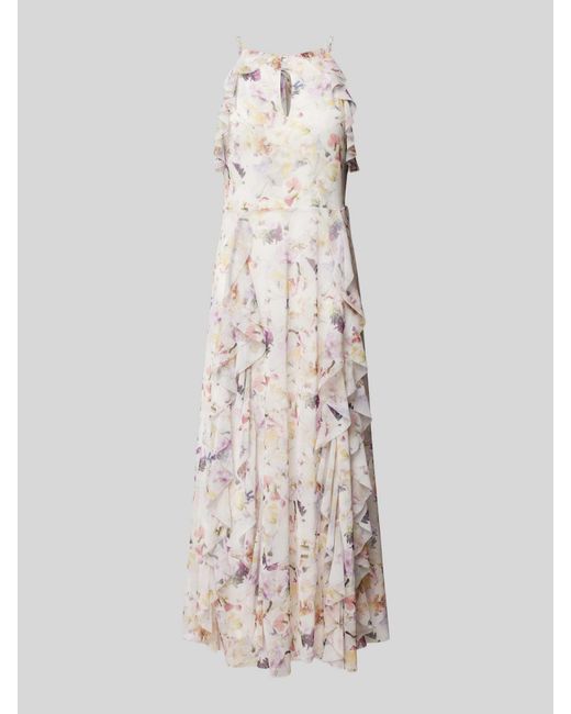 Ted Baker Midi-jurk Met Bloemenmotief En Volants in het Natural