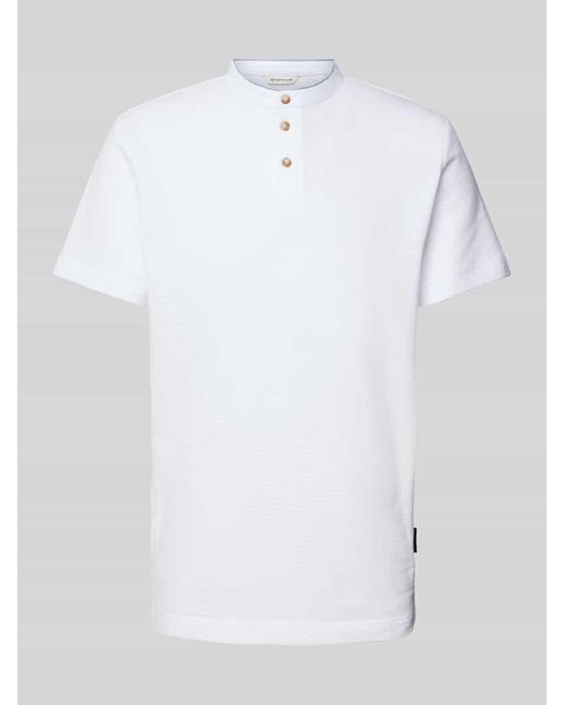 Tom Tailor Regular Fit Poloshirt mit Strukturmuster in White für Herren