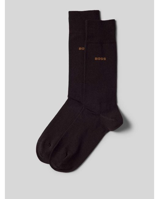 Boss Socken mit Label-Print im 2er-Pack in Black für Herren