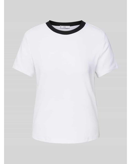 Mango White T-Shirt mit Rundhalsausschnitt Modell 'DOLORES'