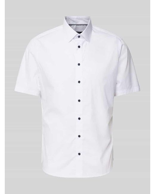 Jake*s Slim Fit Business-Hemd mit 1/2-Arm in White für Herren