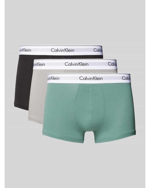 Calvin Klein Trunks mit elastischem Logo-Bund im 3er-Pack in Green für Herren
