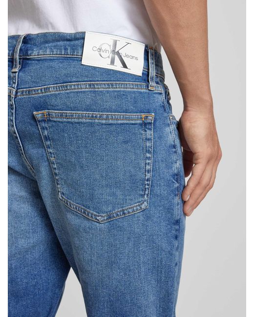 Calvin Klein Slim Fit Jeansshorts im 5-Pocket-Design in Blue für Herren