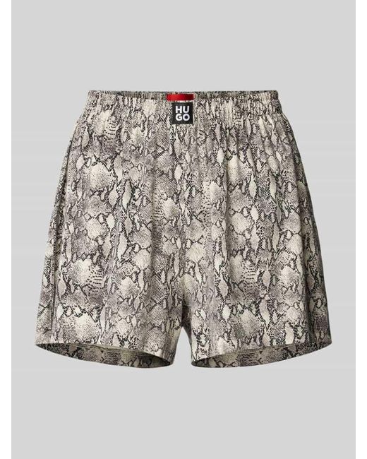 HUGO Gray Regular Fit Pyjama-Shorts Mit Elastischem Bund Modell 'Nika'