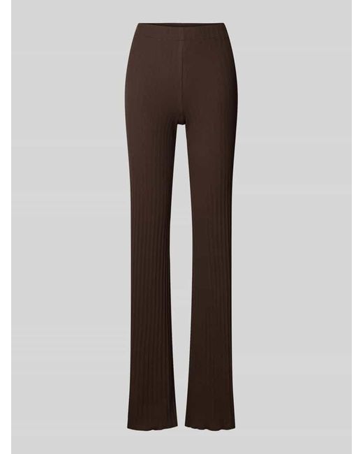 Oh April Brown Flared Stoffhose mit elastischem Bund Modell 'Lyle'