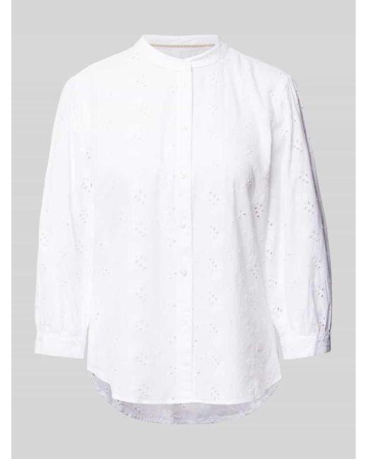 Brax White Bluse mit Lochstickerei Modell 'Velia'