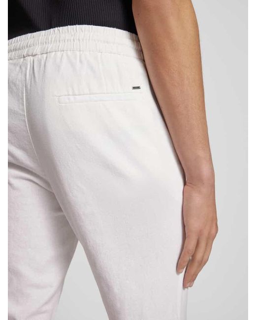 Only & Sons Cropped Stoffhose aus Leinen-Mix Modell 'LINUS' in White für Herren