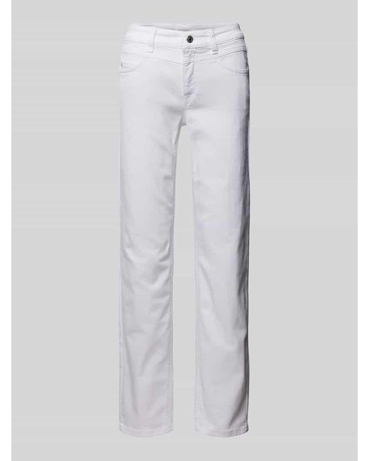 Cambio Regular Fit Jeans mit verkürztem Schnitt Modell 'POSH' in White für Herren