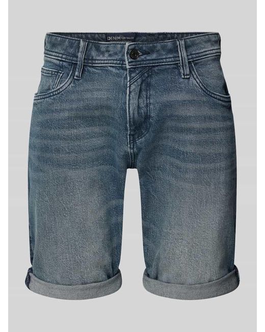 Tom Tailor Slim Fit Bermudas aus Baumwoll-Mix Modell 'PIERS' in Blue für Herren