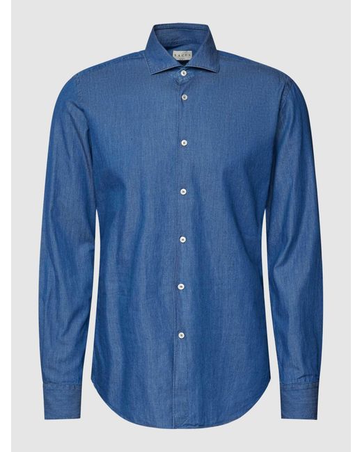 Xacus Zakelijk Overhemd Met Haaikraag in het Blue voor heren