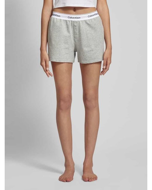Calvin Klein Gray Shorts in Melange-Optik mit elastischem Bund