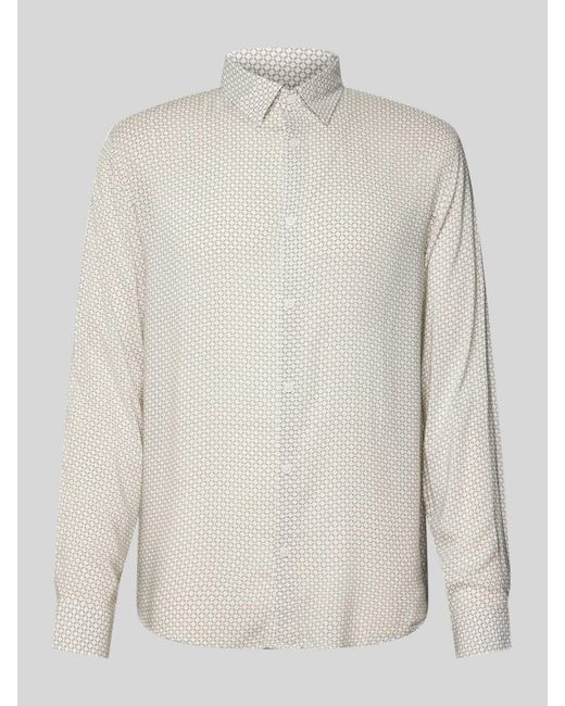ARMANI EXCHANGE Regular Fit Vrijetijdsoverhemd Van Viscose Met Knoopsluiting in het Natural voor heren