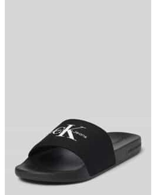 Calvin Klein Instappers Met Labelprint in het Black voor heren