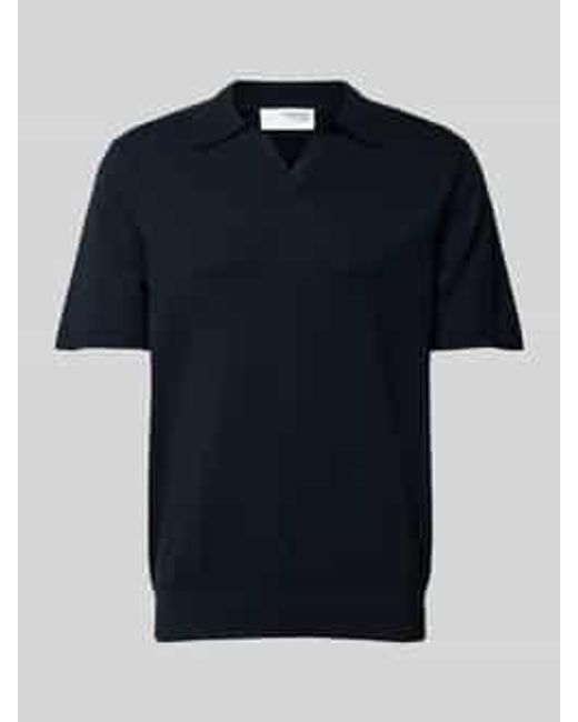 SELECTED Poloshirt Met V-hals in het Blue voor heren