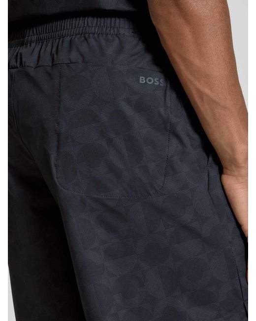 Boss Korte Broek Met Elastische Band En Achterzak in het Blue voor heren