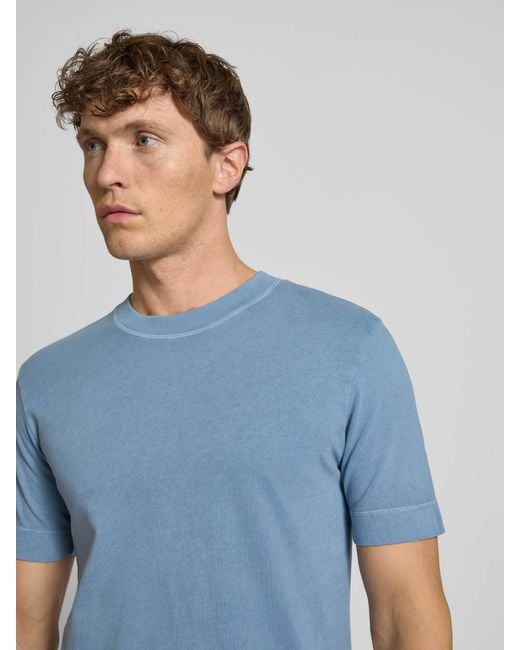 Drykorn T-shirt Met Geribde Ronde Hals in het Blue voor heren