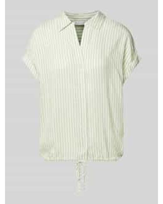 Tom Tailor Relaxed Fit Blouse Met Korte Mouwen Van Puur Viscose Met V-hals in het Multicolor