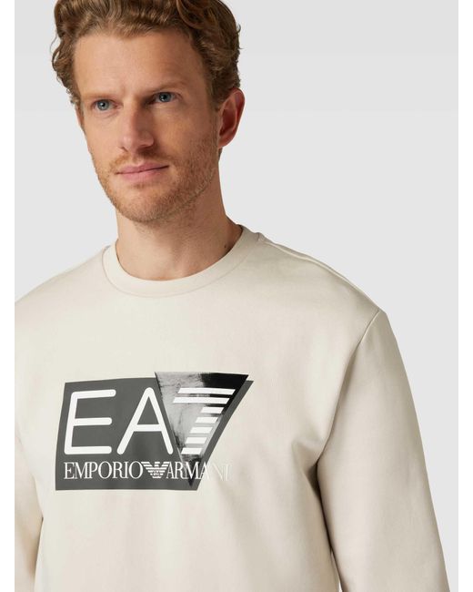 EA7 Sweatshirt Met Labelprint in het Natural voor heren