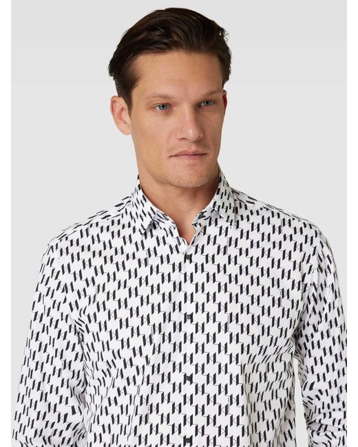 Karl Lagerfeld Business-Hemd mit Allover-Muster in White für Herren