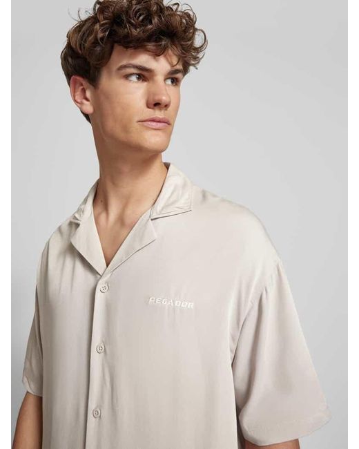 PEGADOR Freizeithemd mit Label-Stitching in Natural für Herren