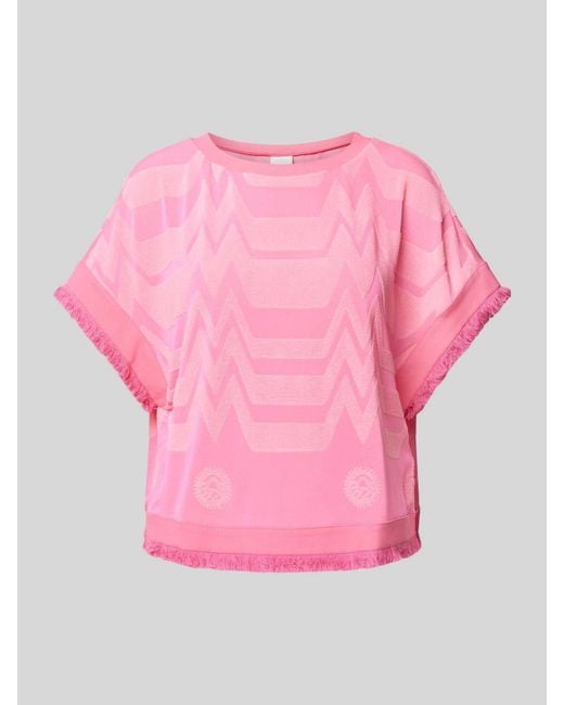 Sportalm Pink T-Shirt mit Strukturmuster