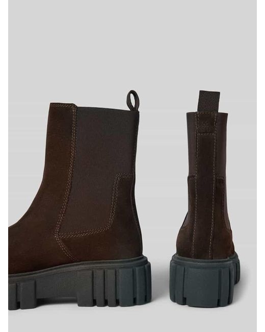 Marc O' Polo Brown Chelsea Boots aus Rindsvelours